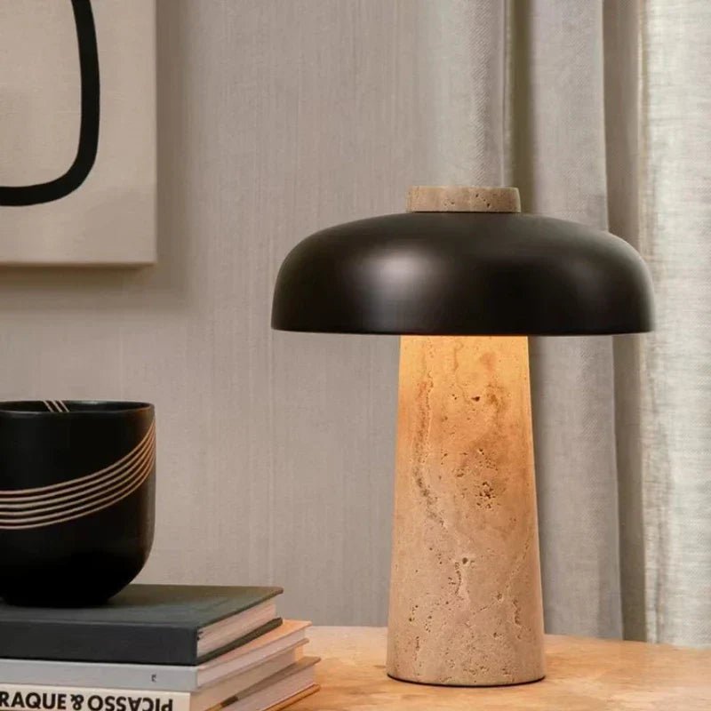 Marcellus Exclusive Travertine Table Lamp For Living