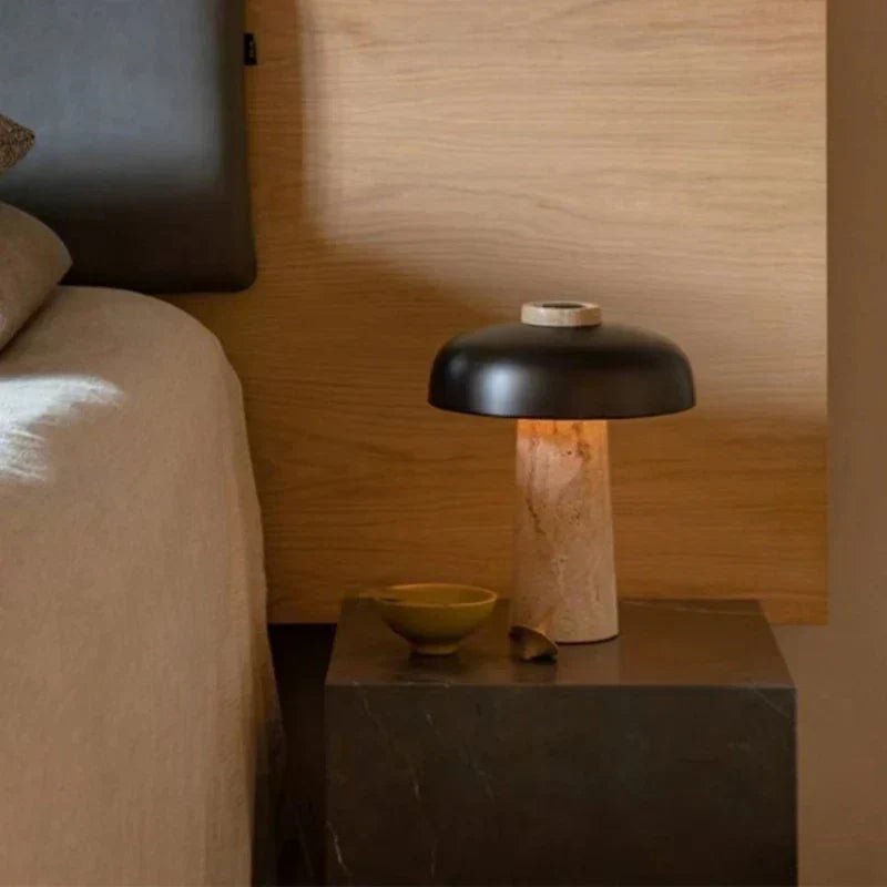 Marcellus Exclusive Travertine Table Lamp For Living