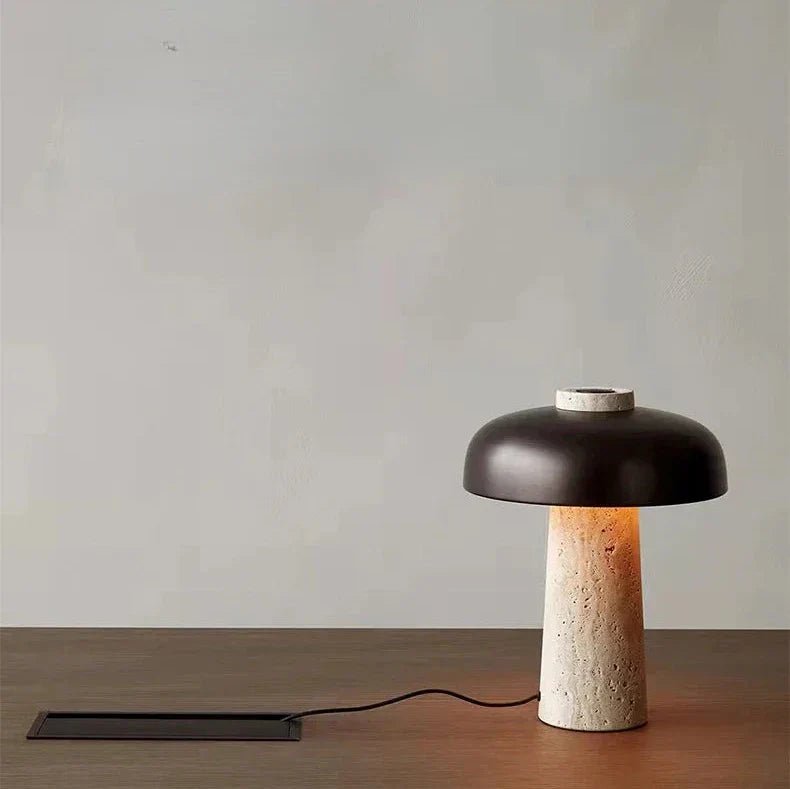 Marcellus Exclusive Travertine Table Lamp For Living
