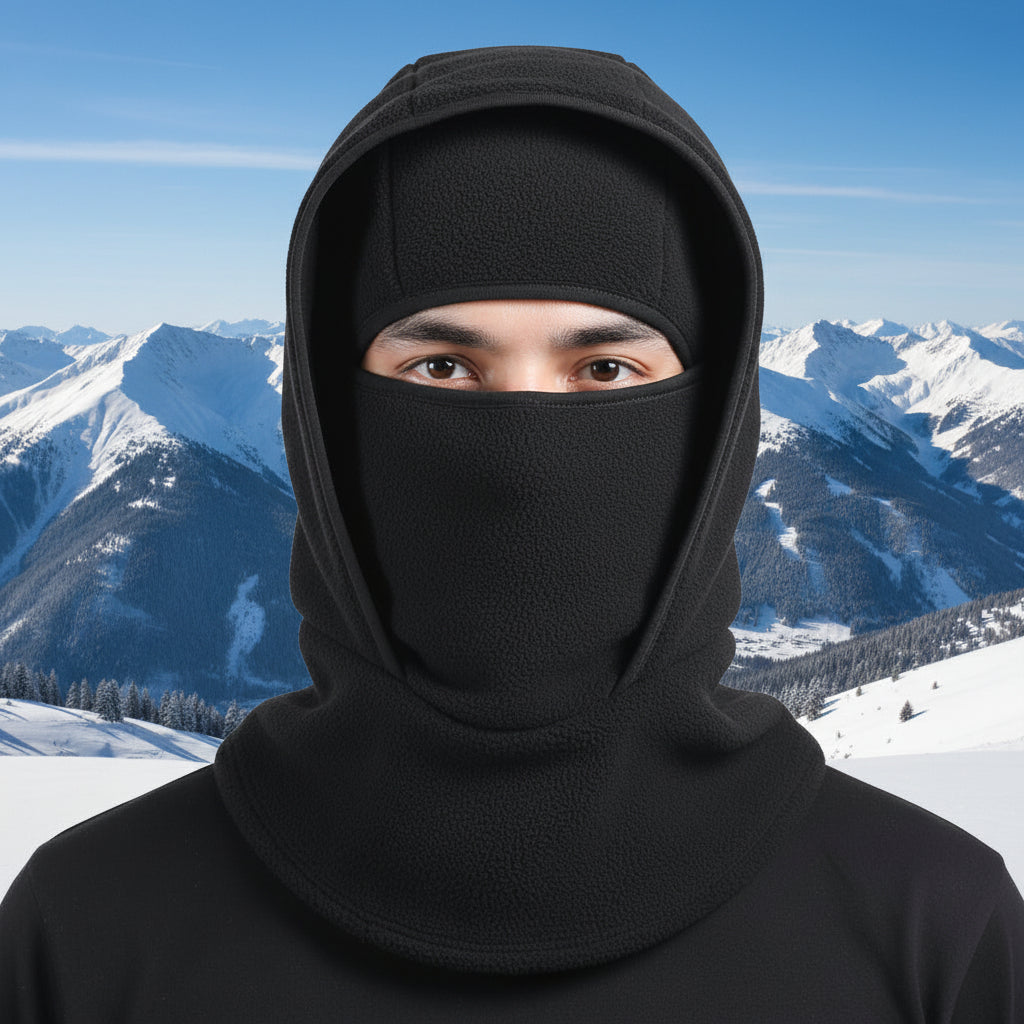 Pasamontañas térmico de forro polar cortaviento — Cobertura facial de felpa transpirable