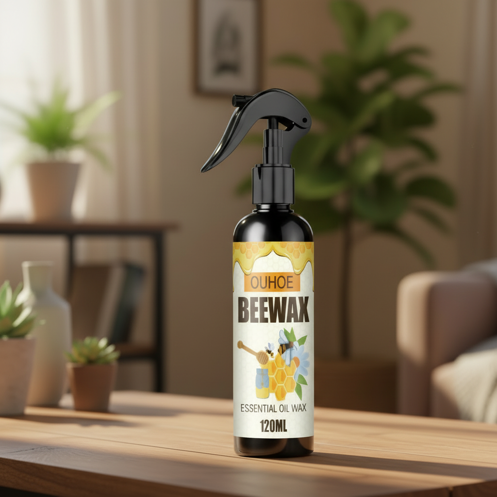 Natural Beeswax Wood Polish Spray — Cleaner and Furniture Conditioner