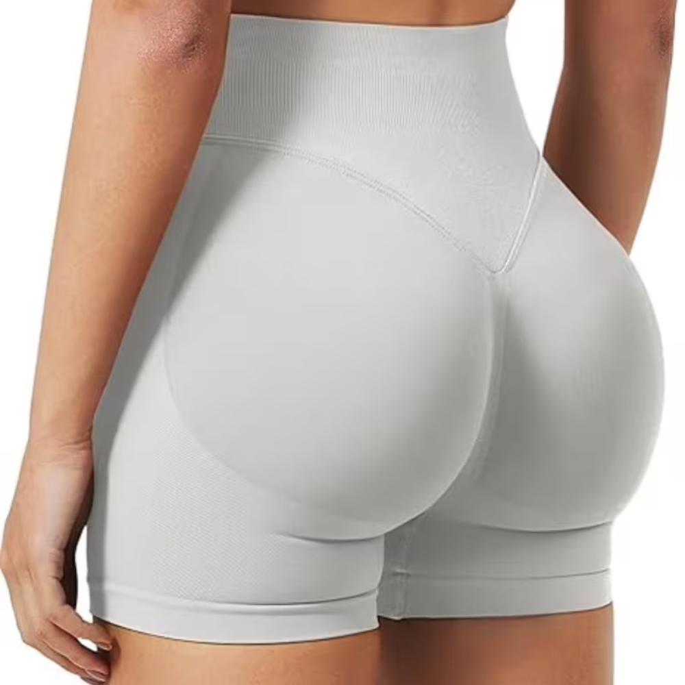 Paquete de 2 shorts de ciclismo sin costuras — realce con fruncido en los glúteos, compresión adaptable y elasticidad en cuatro direcciones