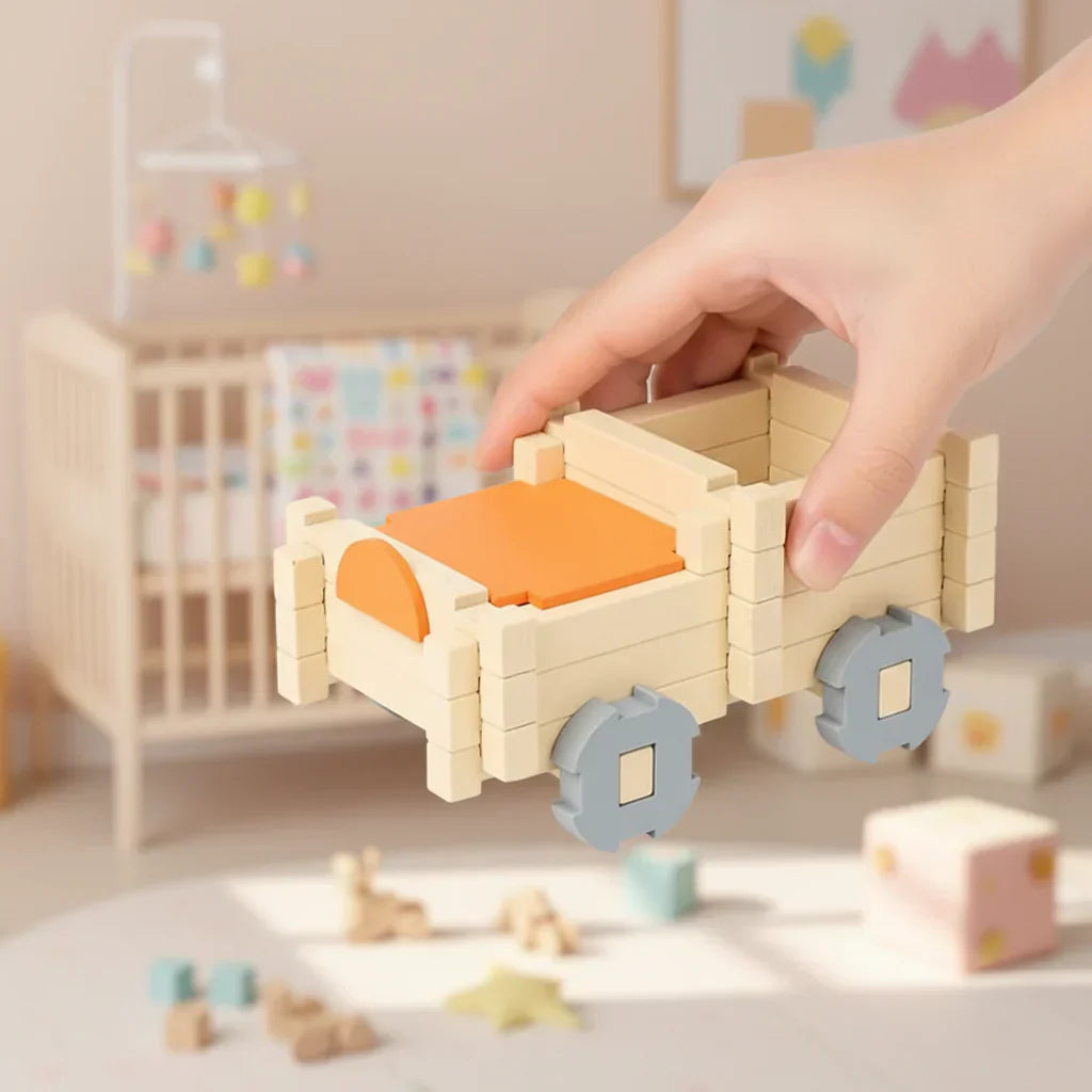 Set di Giocattoli per Bambini Blocchi da Costruzione in Legno Montessori | Meowbutter