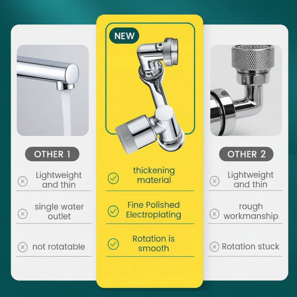 Csaptelep-hosszabbító forgatható fröccsenésgátló szűrővel, réz perlátorral | Meowbutter