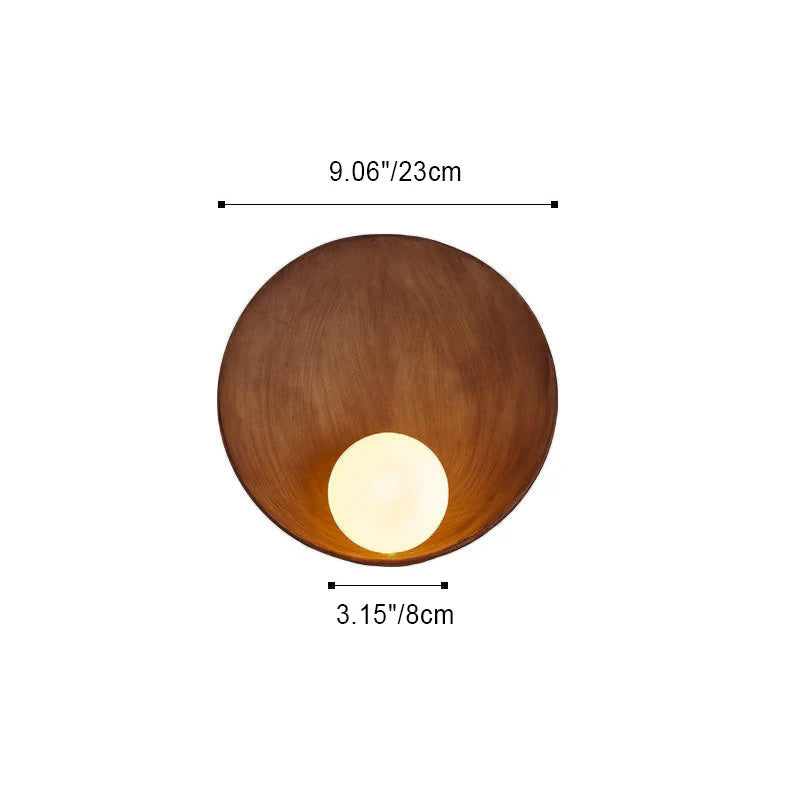 Modern Minimalist Round Wall Sconce | Resin & Iron Accent Light | Meowbutter