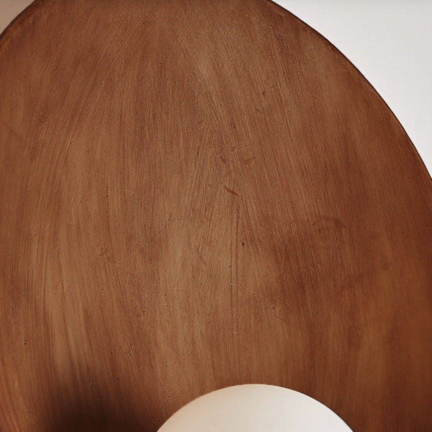 Modern Minimalist Round Wall Sconce | Resin & Iron Accent Light | Meowbutter