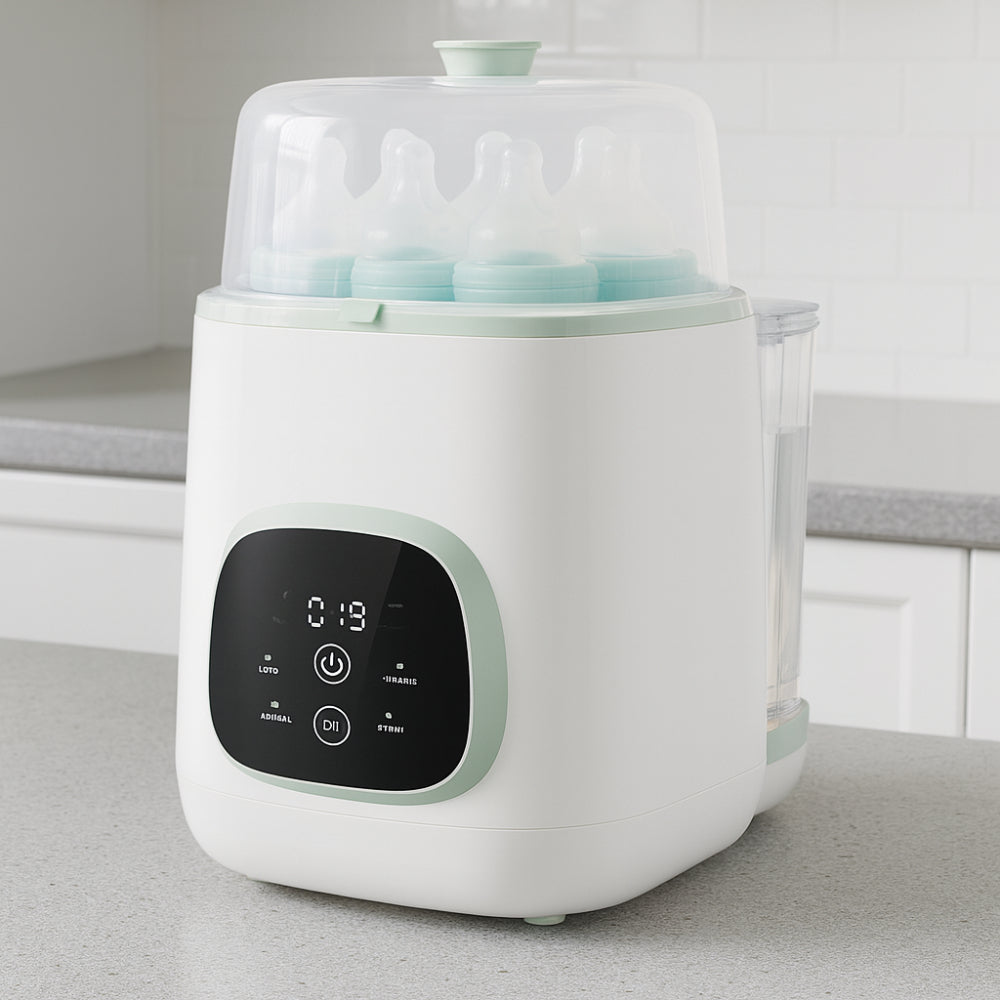Elektrischer Babyflaschenreiniger für die Arbeitsplatte – Dampfsterilisator und Warmlufttrockner