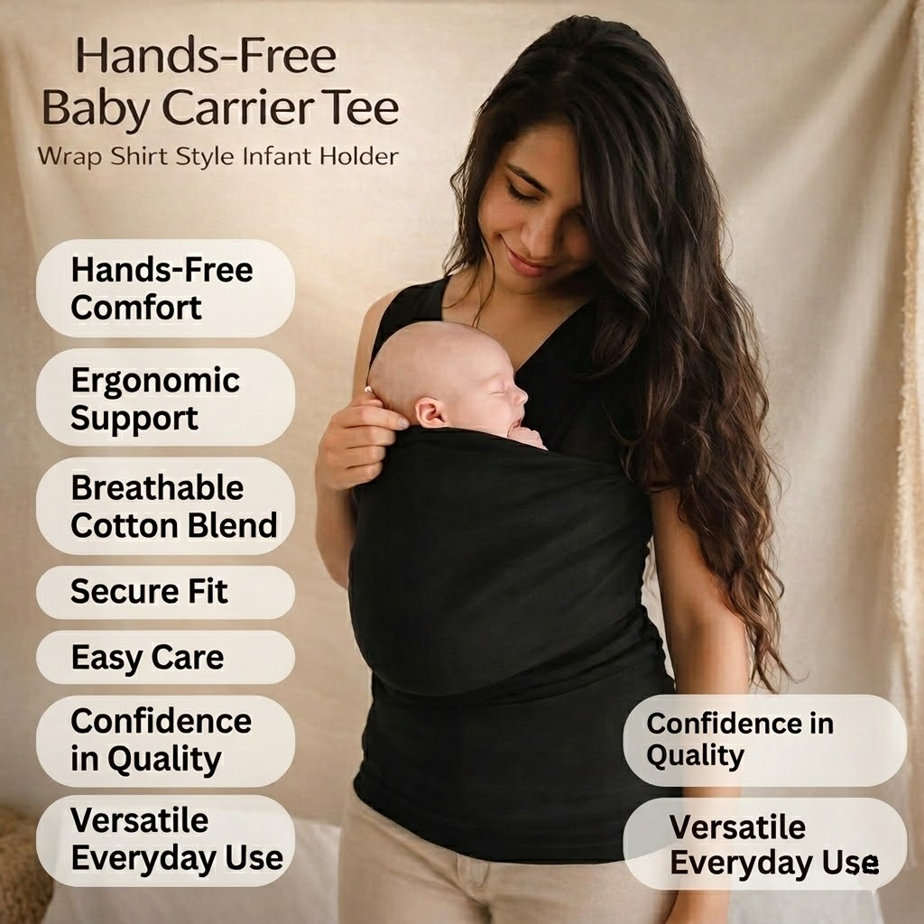 Ergonomisches Babytrage-T-Shirt — Wickelshirt zum Stillen, freihändige Babytragetasche