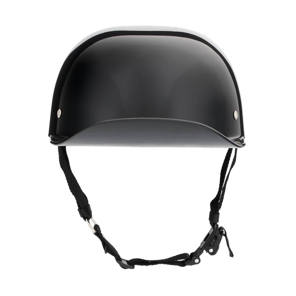 Kask motocyklowy półotwarty Baseball Pro DOT — czarny z połyskiem