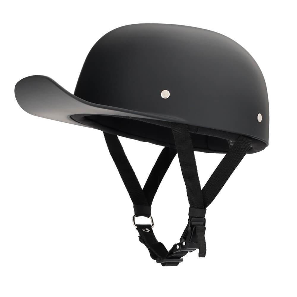Baseball Pro DOT Half Helmet — Matte Black Curved Brim
