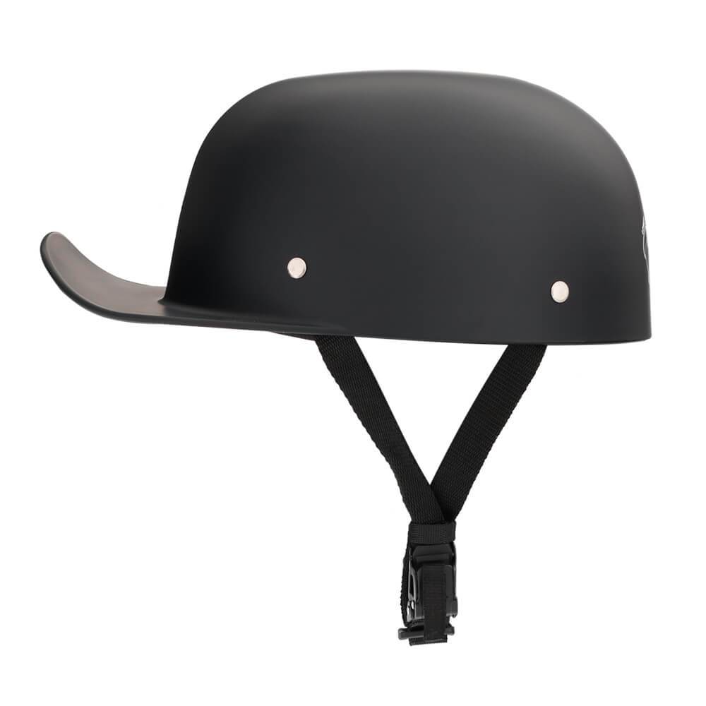 Baseball Pro DOT Half Helmet — Matte Black Curved Brim