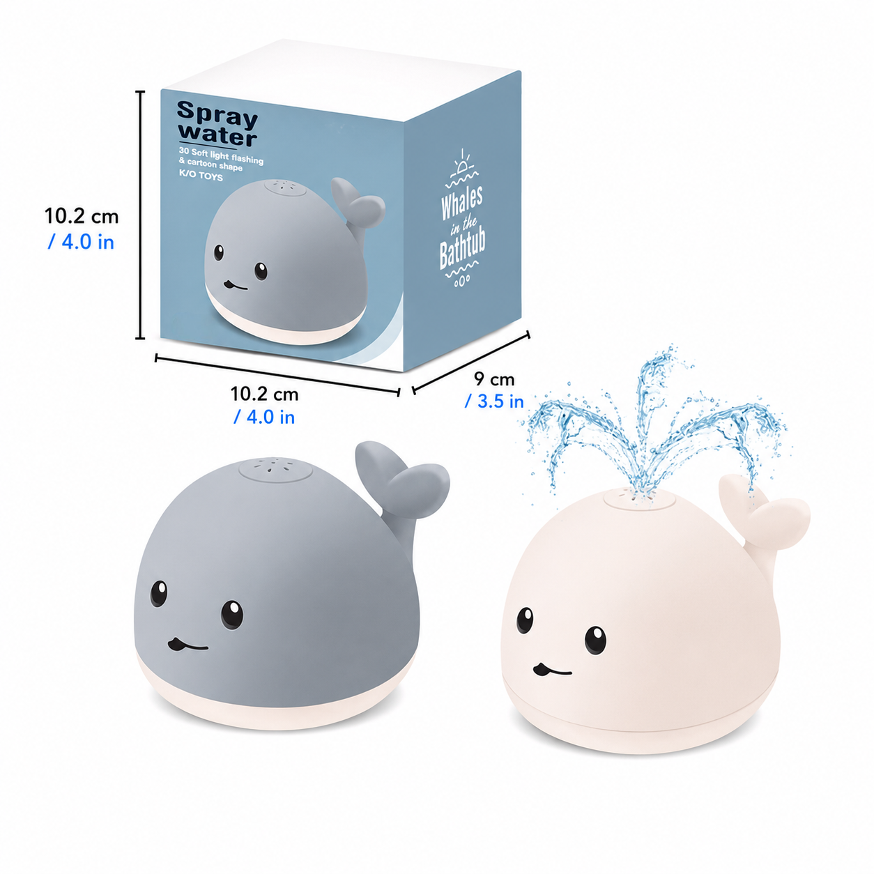 Bath Toy Automatic Water Sprinkler Whale Light Spinner | Meowbutter