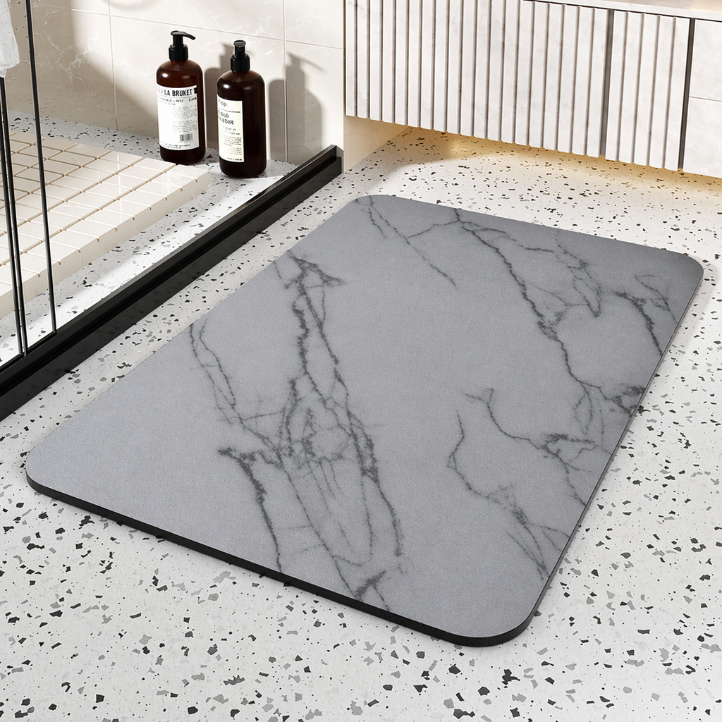 Bathroom Mat Quick Dry Diatom Stone Non Slip Marble Rug | Meowbutter