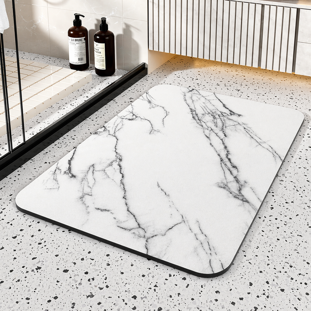 Bathroom Mat Quick Dry Diatom Stone Non Slip Marble Rug | Meowbutter