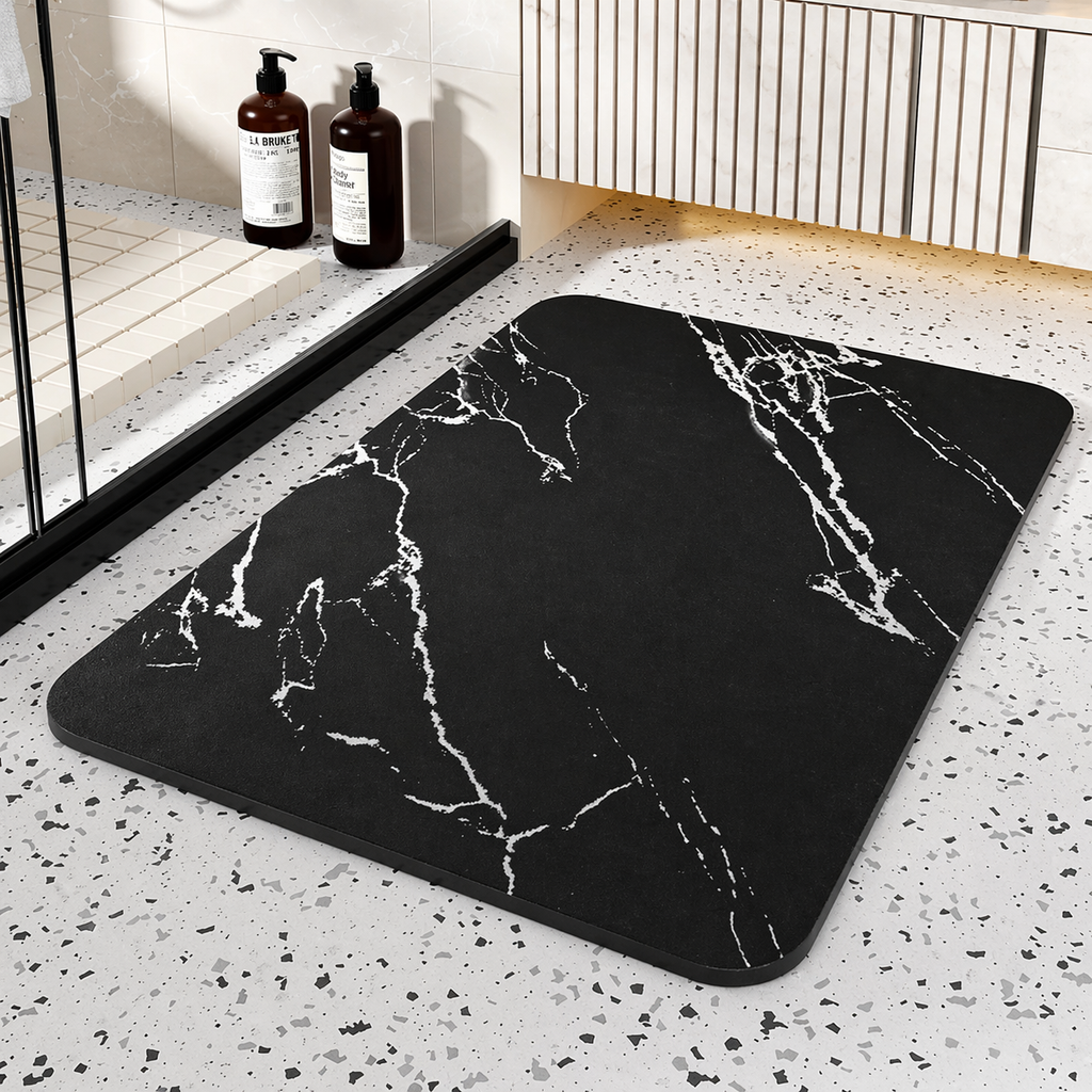 Bathroom Mat Quick Dry Diatom Stone Non Slip Marble Rug | Meowbutter