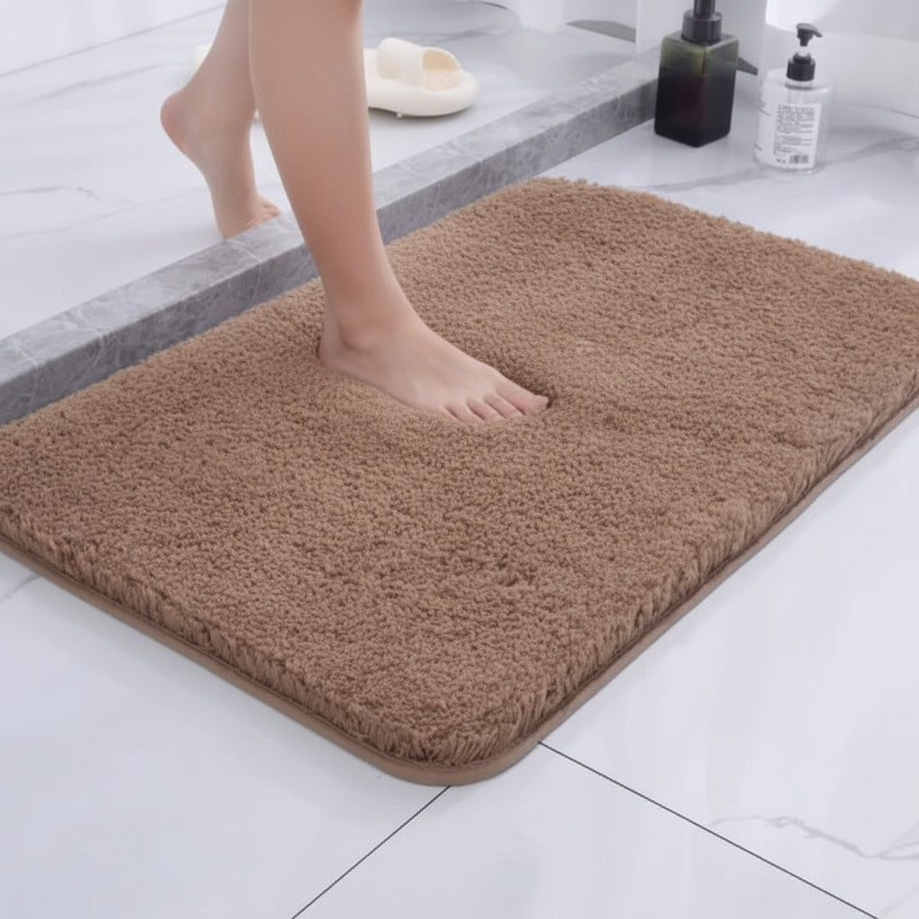 Plush Bath Rug Non Slip Backing Bathroom Comfort | Meowbutter