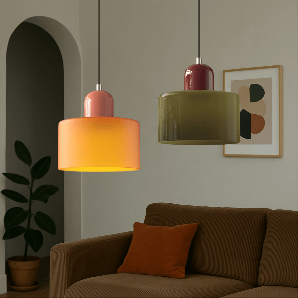 Bauhaus-Inspired Glass Pendant Light for Modern Interior Spaces | meowbutter