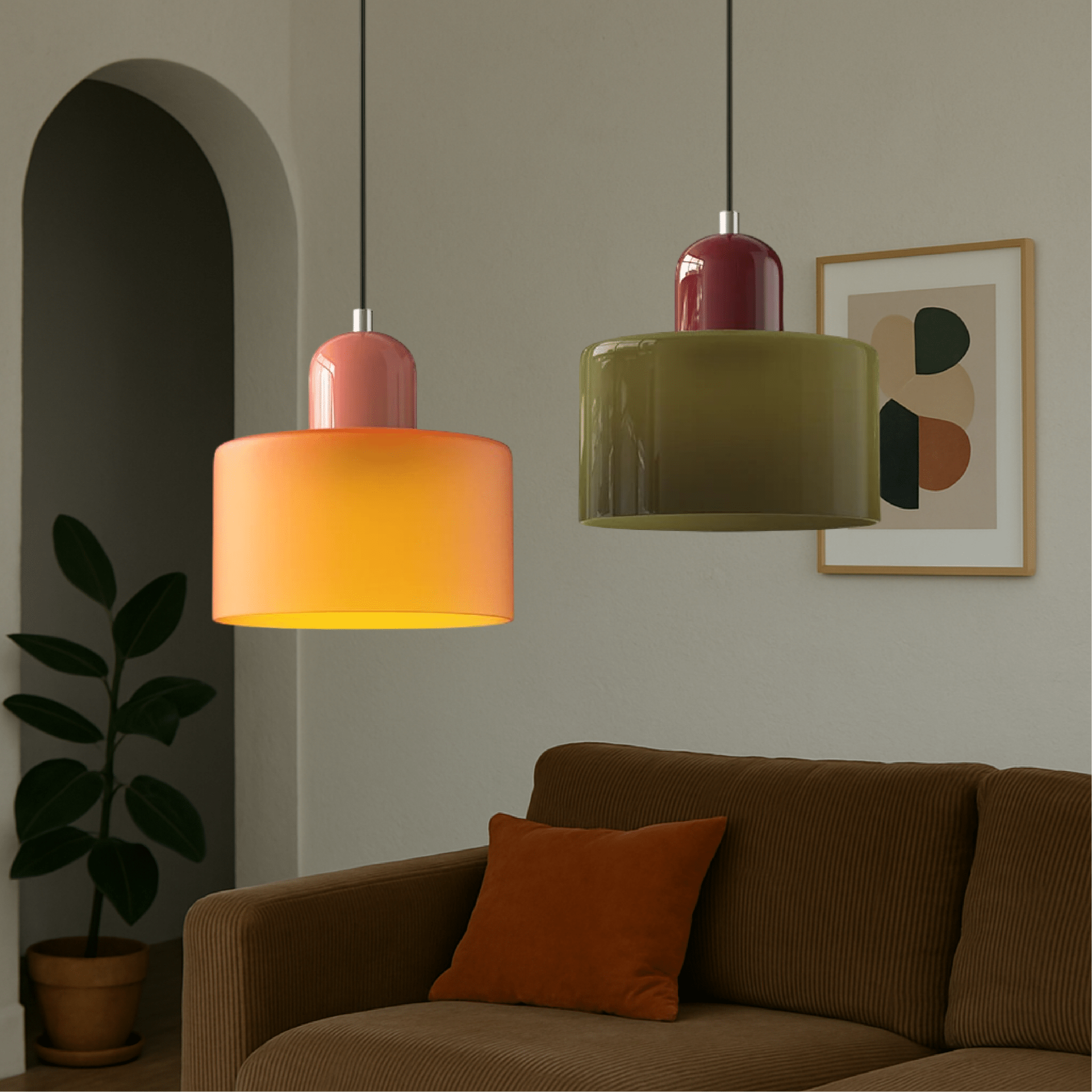 Bauhaus-Inspired Glass Pendant Light for Modern Interior Spaces | meowbutter
