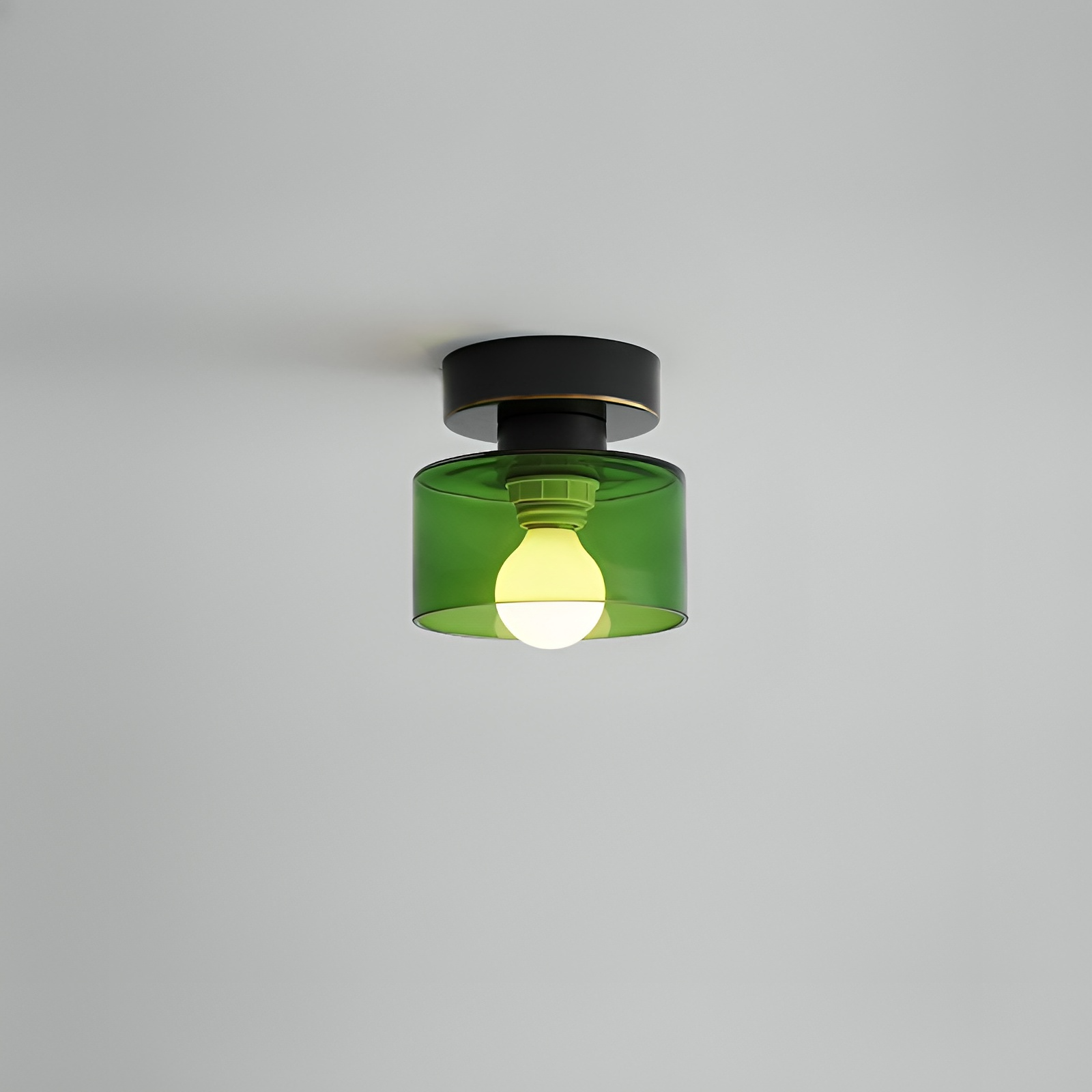 Lampada da soffitto in metallo Bauhaus con finitura oro, design compatto