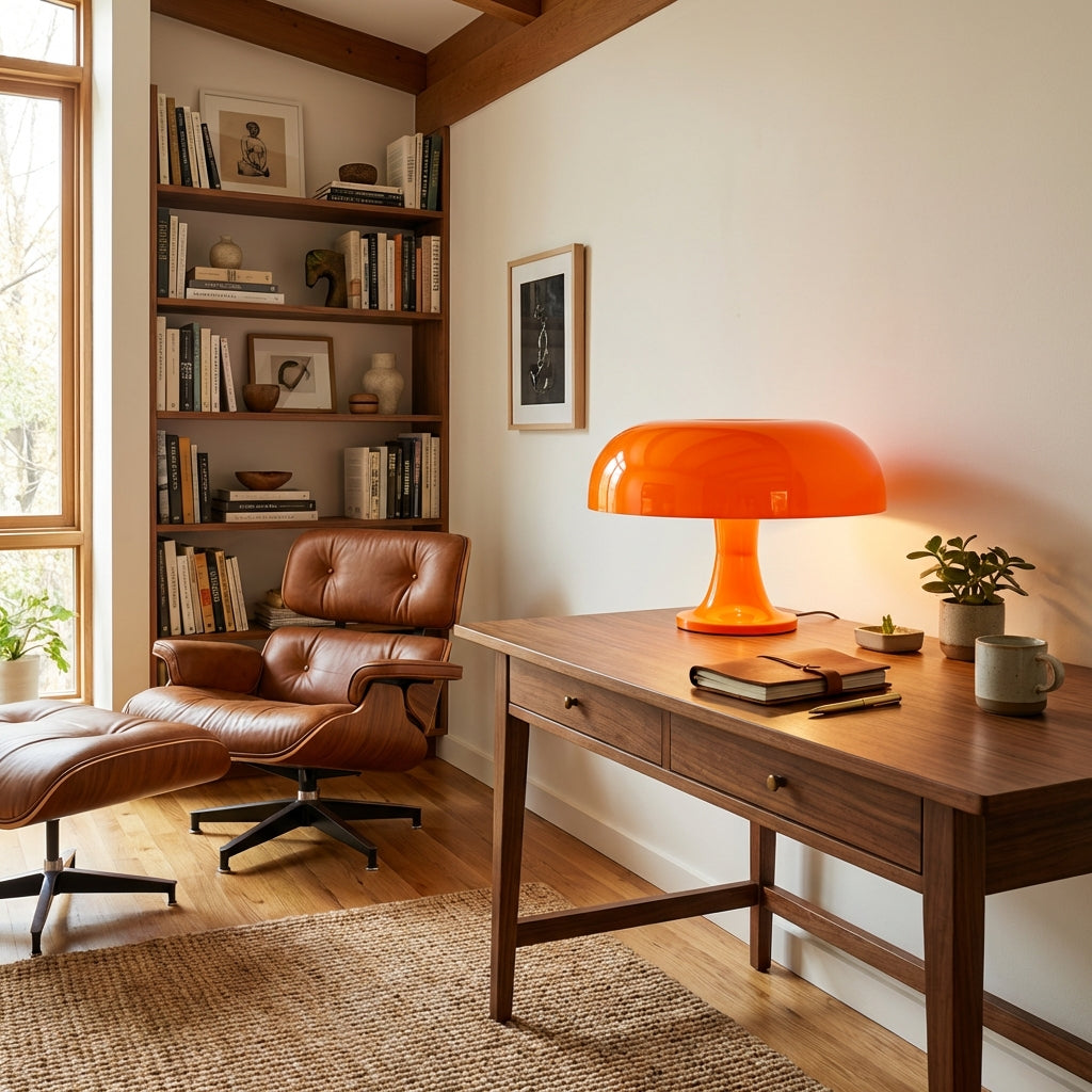 Bauhaus LED Table Lamp For Modern Rooms With Mushroom Shade