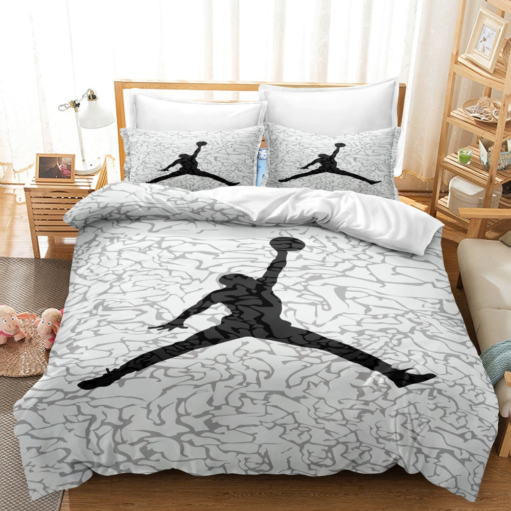 Basketball Print Duvet Cover Bedding Set — Coordinating Pillowcases, Vibrant Graphics