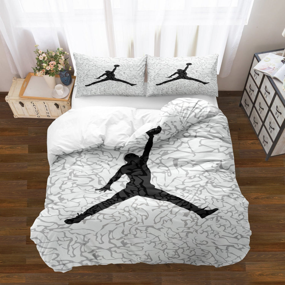 Basketball Print Duvet Cover Bedding Set — Coordinating Pillowcases, Vibrant Graphics