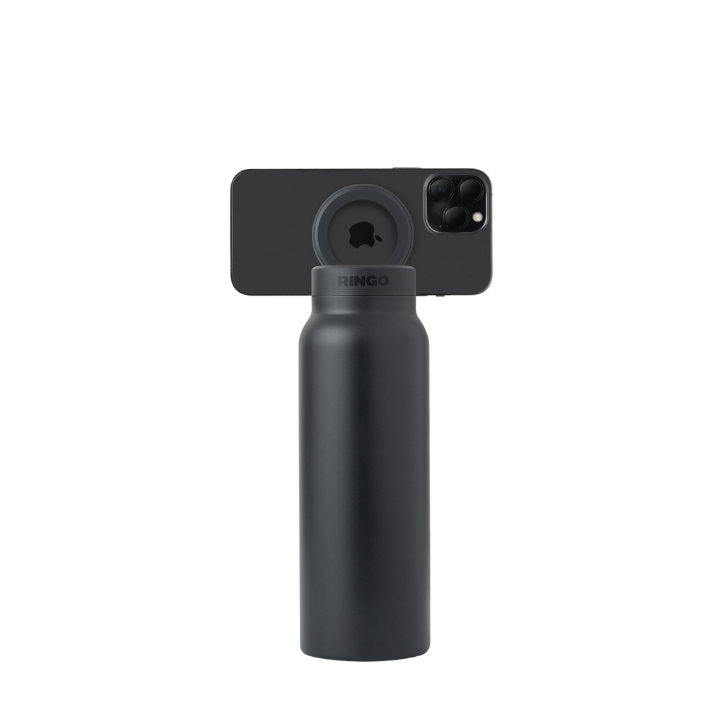 Water Bottle With Magnetic Lid And Phone Holder On The Go