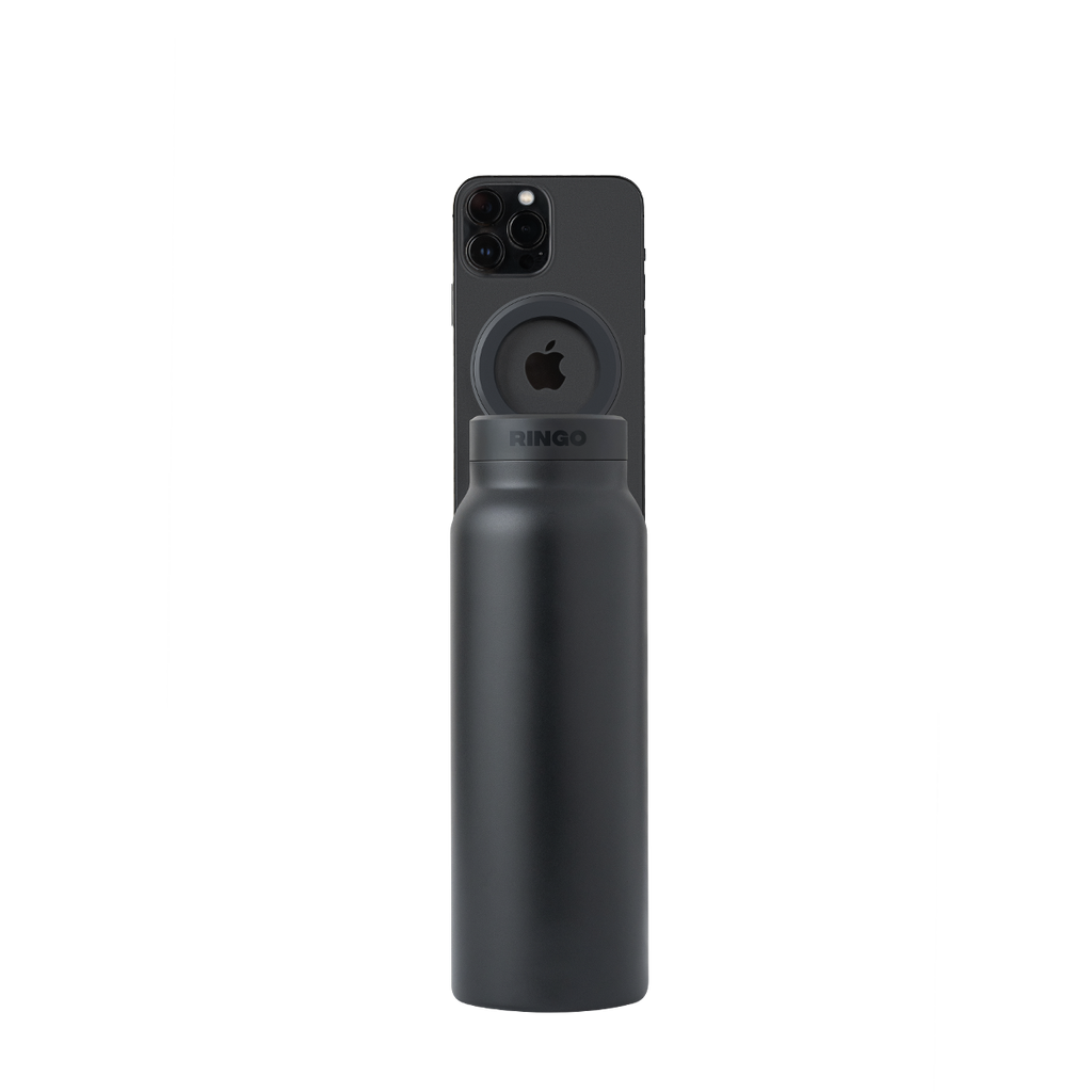 Water Bottle With Magnetic Lid And Phone Holder On The Go