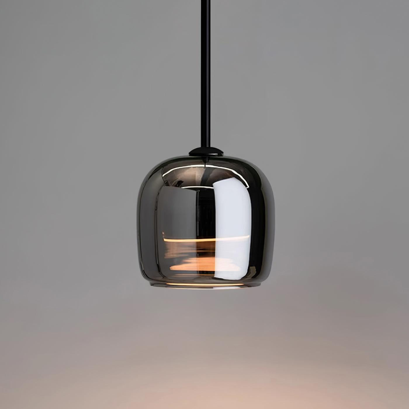 Lámpara colgante moderna de vidrio negro para cocinas modernas, 16 cm