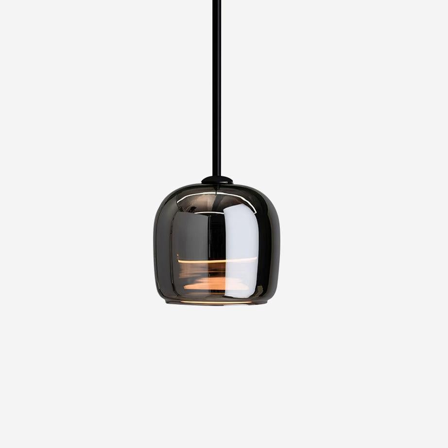 Lámpara colgante moderna de vidrio negro para cocinas modernas, 16 cm