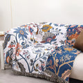 Blanket Throw Floral Reversible Tassel Design | Meowbutter