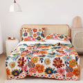 BloomBright 100% Organic Cotton Throw Blanket — Reversible Floral Pattern
