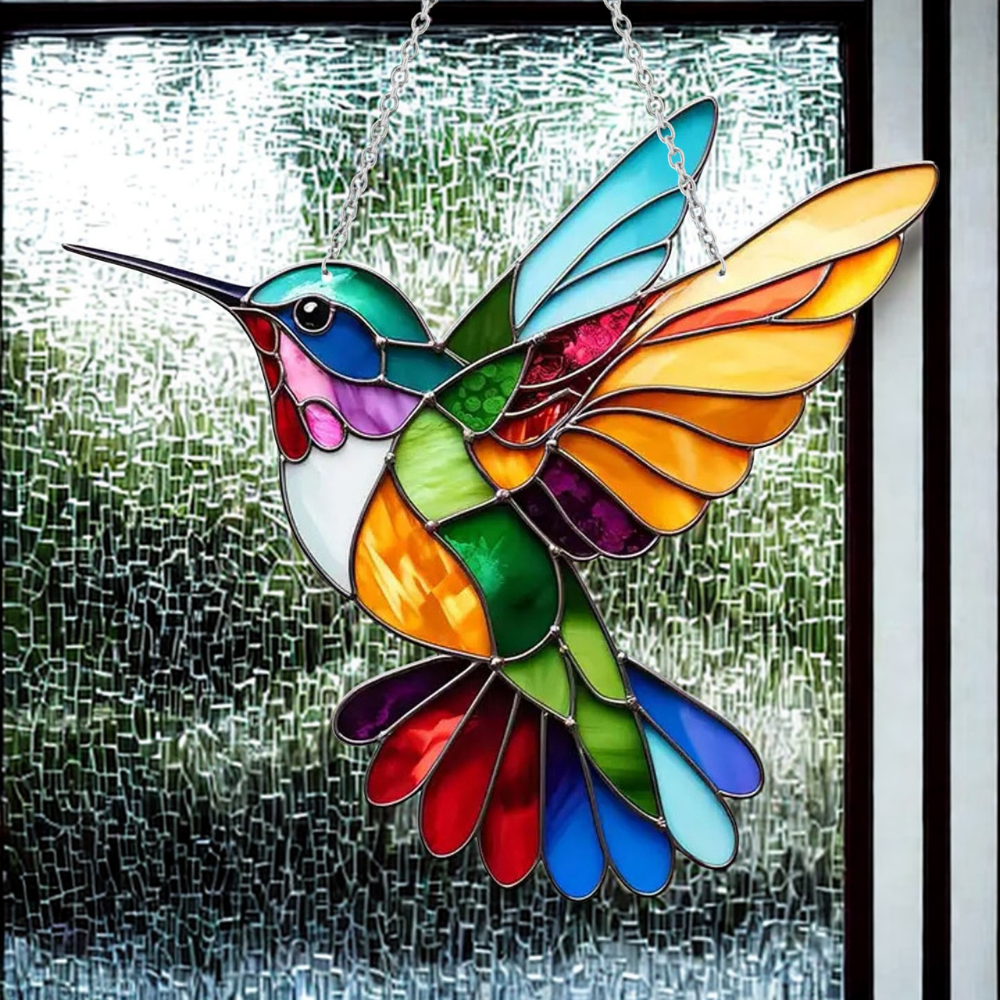 Window Suncatcher Stained Glass Bluebird Acrylic Hanging Decor | Meowbutter