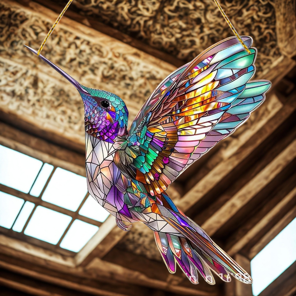 Window Suncatcher Stained Glass Bluebird Acrylic Hanging Decor | Meowbutter