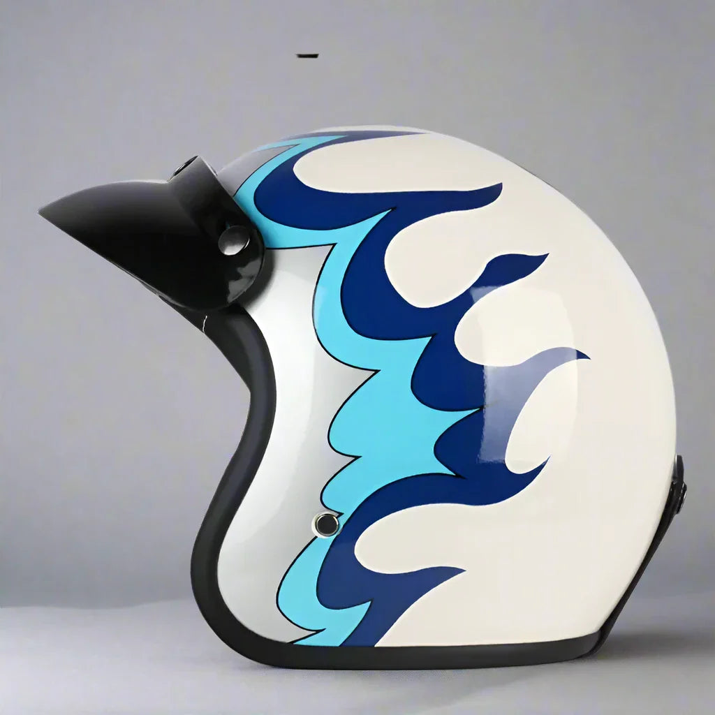 The Flame King - Casco Vintage Open Face - Omologato DOT & ECE - Meowbutter
