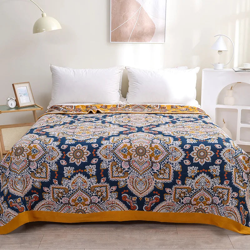 BohemiaCotton 100% Cotton Blanket — Tightly Woven, Plush Texture
