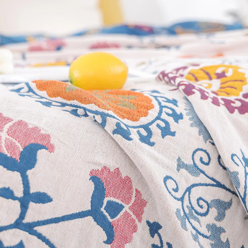 BohemiaCotton 100% Cotton Blanket — Tightly Woven, Plush Texture