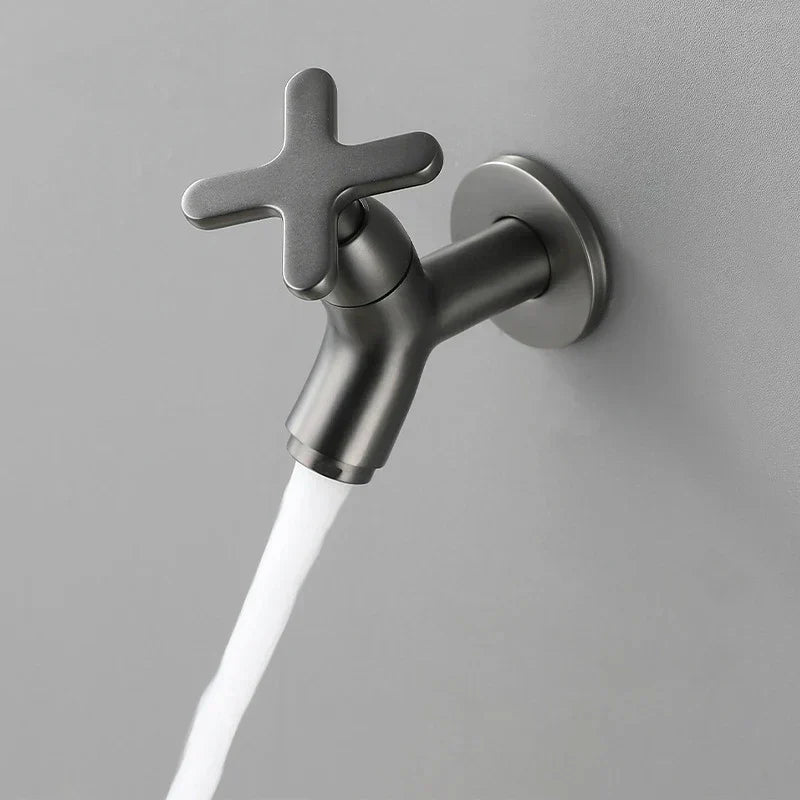 BrassFlow Wall Mount Kitchen Faucet — Solid Brass, Ergonomic Handle