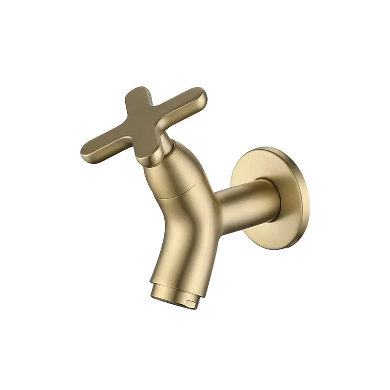 BrassFlow Wall Mount Kitchen Faucet — Solid Brass, Ergonomic Handle