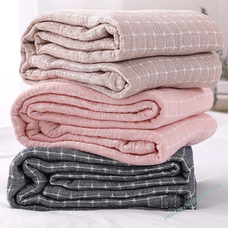 BreezyCotton Cotton Blanket — Lightweight, Breathable Mesh Throw