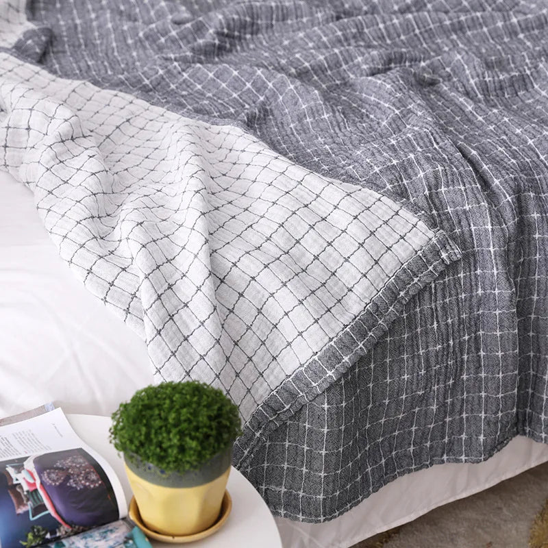 BreezyCotton Cotton Blanket — Lightweight, Breathable Mesh Throw