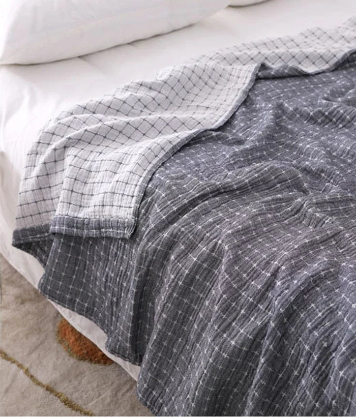 BreezyCotton Cotton Blanket — Lightweight, Breathable Mesh Throw