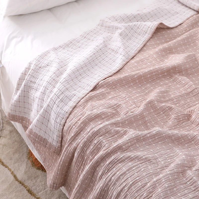 BreezyCotton Cotton Blanket — Lightweight, Breathable Mesh Throw