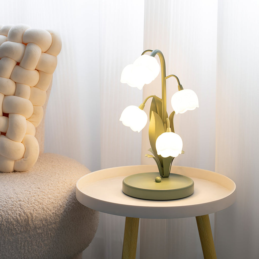 Breezy Orchid Ceramic Lamp — Soft Glow Illumination, 15 Inches High, 10 Inches Across