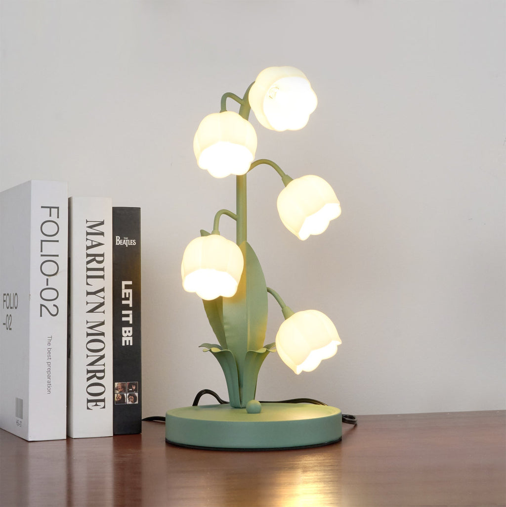 Breezy Orchid Ceramic Lamp — Soft Glow Illumination, 15 Inches High, 10 Inches Across
