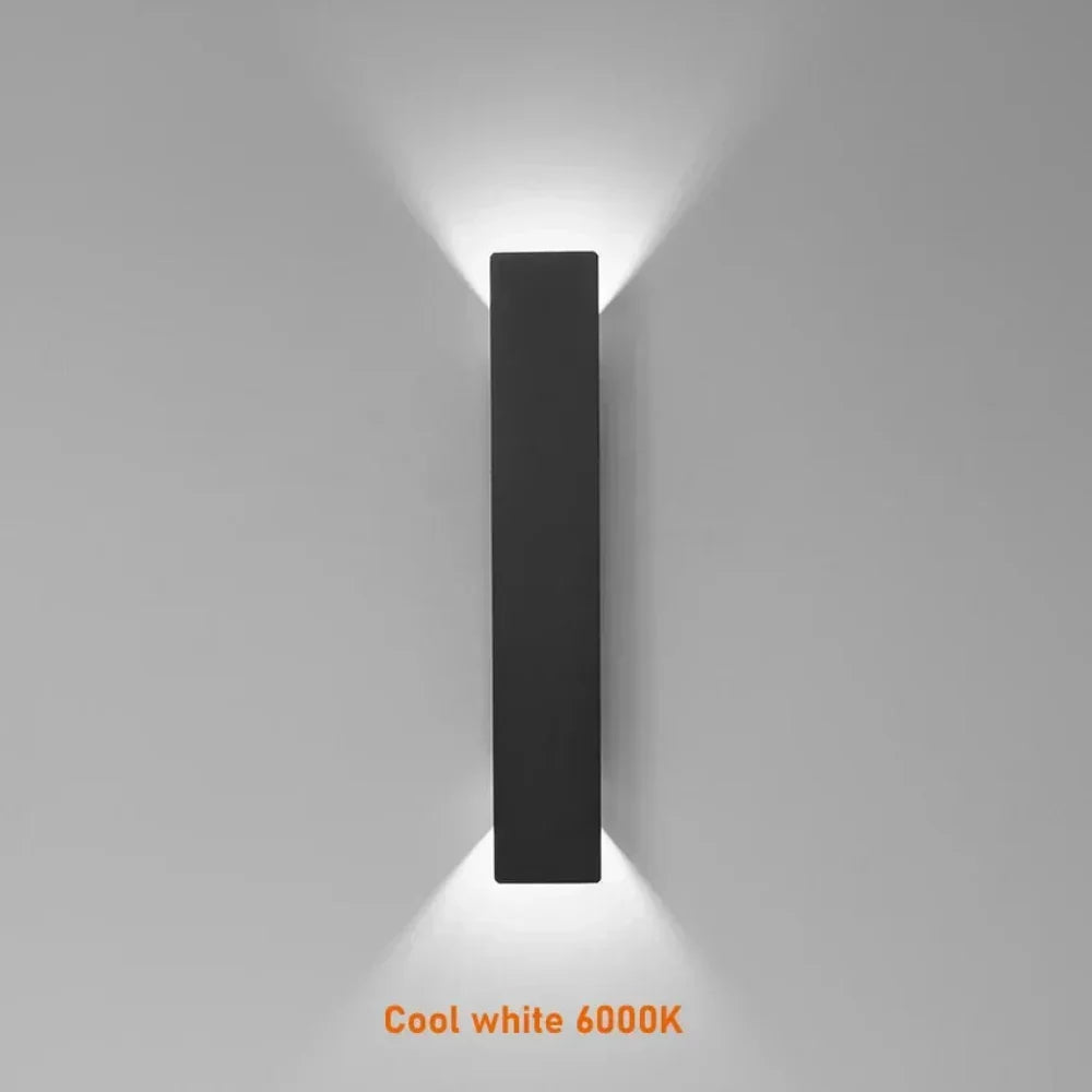 LuxeLite nepromokavé hliníkové venkovní nástěnné svítidlo — LED osvětlení nahoru a dolů