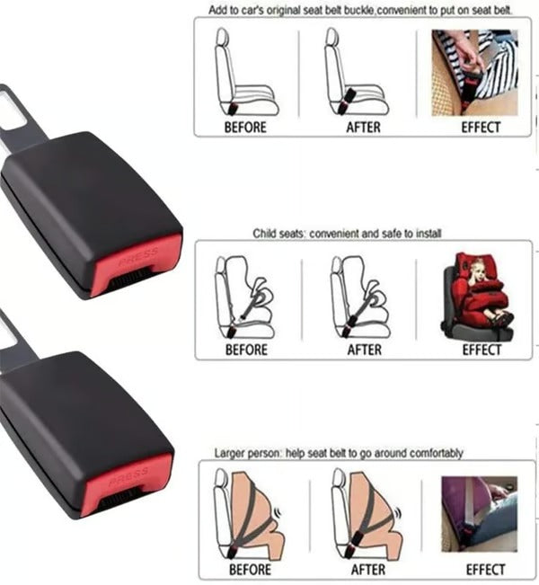 BuckleEase Universal Fit Car Seat Belt Extender — Quick Click Setup