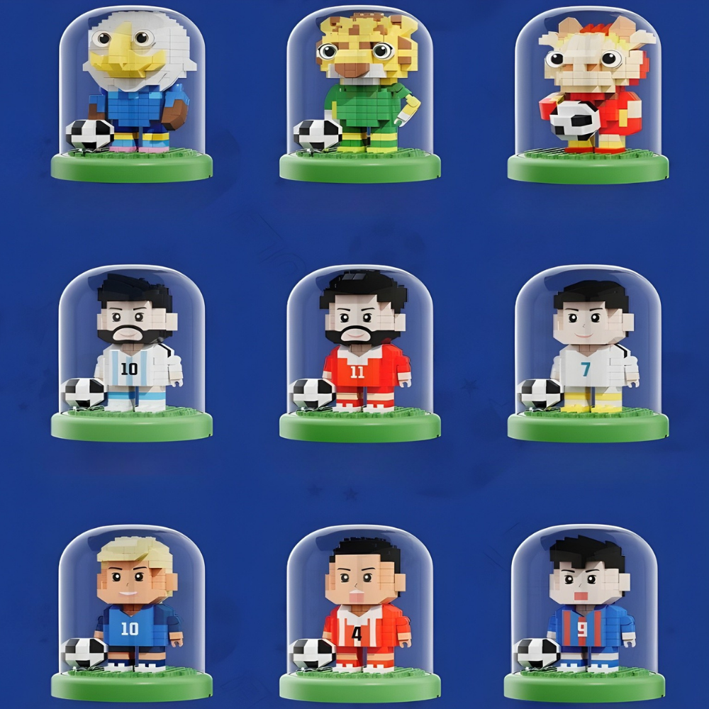 Kit de petit jouet en plastique de football de la Coupe du monde Building Blocks | Meowbutter