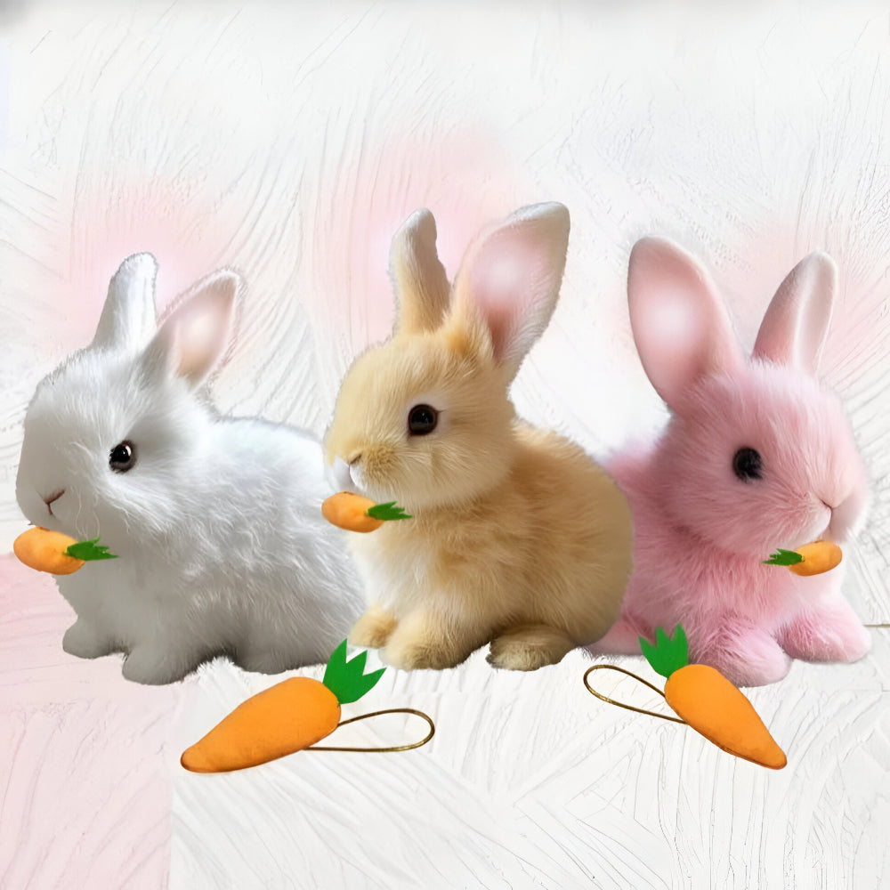 Bunny Toy Home Decor Lifelike Sitting Display Figurine | Meowbutter