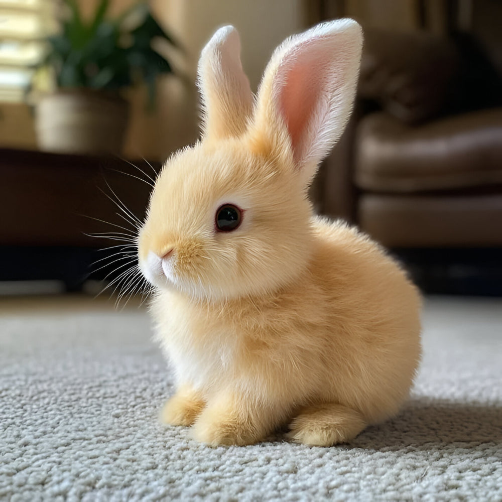 Bunny Toy Home Decor Lifelike Sitting Display Figurine | Meowbutter